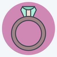 icono anillo. relacionado a mujer día símbolo. color compañero estilo. sencillo diseño ilustración vector