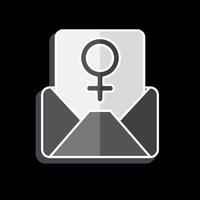 Icon Mail. related to Woman Day symbol. glossy style. simple design illustration vector