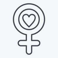 Icon Love. related to Woman Day symbol. line style. simple design illustration vector