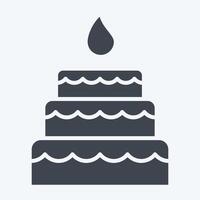 Icon Cake. related to Woman Day symbol. glyph style. simple design illustration vector