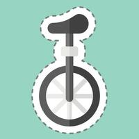 Sticker line cut Unicycle. related to Parade symbol. simple design illustration vector