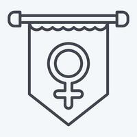 Icon Banner. related to Woman Day symbol. line style. simple design illustration vector