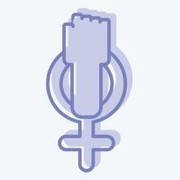 Icon Feminism. related to Woman Day symbol. two tone style. simple design illustration vector