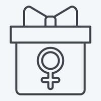 Icon Gift. related to Woman Day symbol. line style. simple design illustration vector