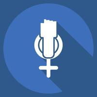 Icon Feminism. related to Woman Day symbol. long shadow style. simple design illustration vector