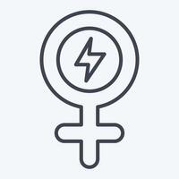 Icon Girl Power. related to Woman Day symbol. line style. simple design illustration vector