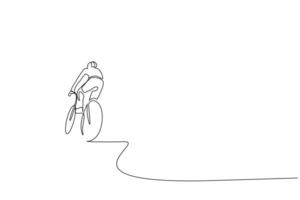 humano persona masculino bicicleta actividad deporte divertido carrera al aire libre uno línea Arte diseño vector