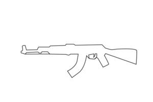 ak47 gun object one line art design vector