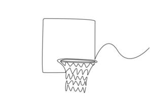 basketball hoop object sport one line art design vector