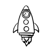 Doodle Rocket ship vector