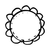 Doodle scallop border frame element vector