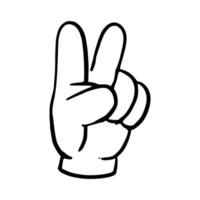 Doodle Two-finger. finger hand gesture vector