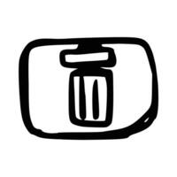 Handdrawn Trash can button icon. Delete, remove symbol vector