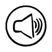 Handdrawn Sound icon with round button symbol vector