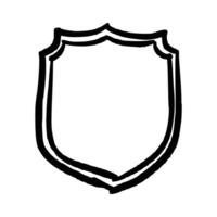 Shield doodle handdrawn vector