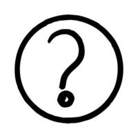 Handdrawn Question mark sign with round button vector