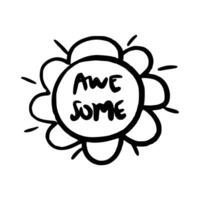 Awesome Motivation Sticker Design vector