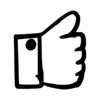 Handdrawn Hand Thumb Up vector