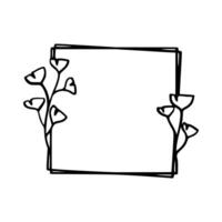 Wedding botanical Frame. leaves and flowers. vector