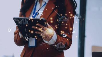 Digital transformation change management, internet of things. new technology bigdata and business process strategy, customer service management, cloud computing, smart industry.Ai technology. video