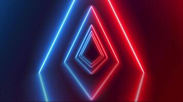 blue half red futuristic tunnel abstract beam, club concepts corridor discotheque effect, illuminated fluorescent electronic glowing background animation video