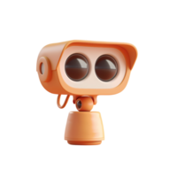 3D render clay style ,CCTV camera pastel color,realistic object. png