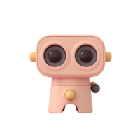3D render clay style ,CCTV camera pink color. png