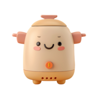 3D render clay style ,very cute rice cooker pastel color,realistic object. png