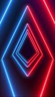 portrait blue half red futuristic tunnel abstract beam, club concepts corridor discotheque effect, illuminated fluorescent electronic glowing background animation video