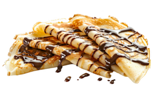Stack of Crepe With Chocolate Drizzle png
