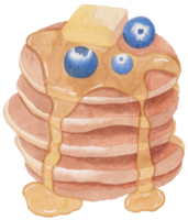 mignonne aquarelle crêpe agrafe art - Télécharger petit déjeuner illustration png