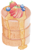 söt vattenfärg pannkaka klämma konst - ladda ner frukost illustration png