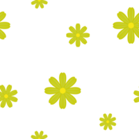 green cosmos or daisy flower seamless pattern transparent background. illustration for wrapping paper, printing, card png