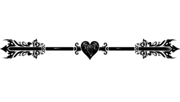 arrow with heart shapes on the end png