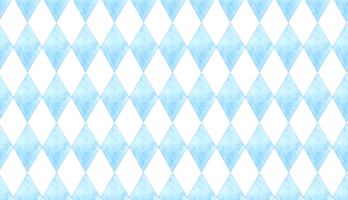 Watercolor illustration of a traditional Bavarian pattern. Poster elements made of white and blue diamonds isolated from background. Composition for posters, cards, banners, flyers, covers, png