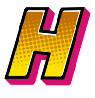 Comic Halftone Alphabet Letter and Number png