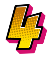 Comic Halftone Alphabet Letter and Number png