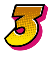 Comic Halftone Alphabet Letter and Number png