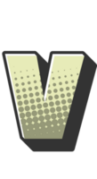 grappig halftone alfabet brief en aantal png