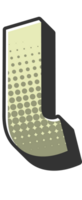 grappig halftone alfabet brief en aantal png