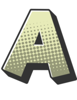 grappig halftone alfabet brief en aantal png