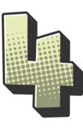 grappig halftone alfabet brief en aantal png