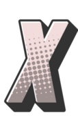 grappig halftone alfabet brief en aantal png