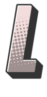 grappig halftone alfabet brief en aantal png