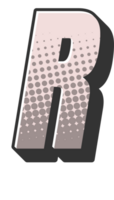 grappig halftone alfabet brief en aantal png