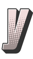 grappig halftone alfabet brief en aantal png