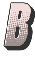 grappig halftone alfabet brief en aantal png