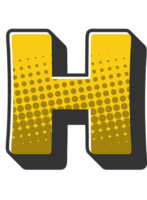 Comic Halftone Alphabet Letter and Number png