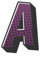 grappig halftone alfabet brief en aantal png