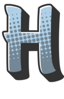 Comic Halftone Alphabet Letter and Number png